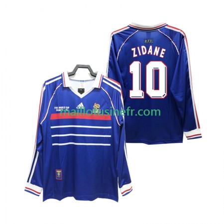 Maillot de Foot France ZIDANE 10 Domicile Retro 1998 Manches Longues